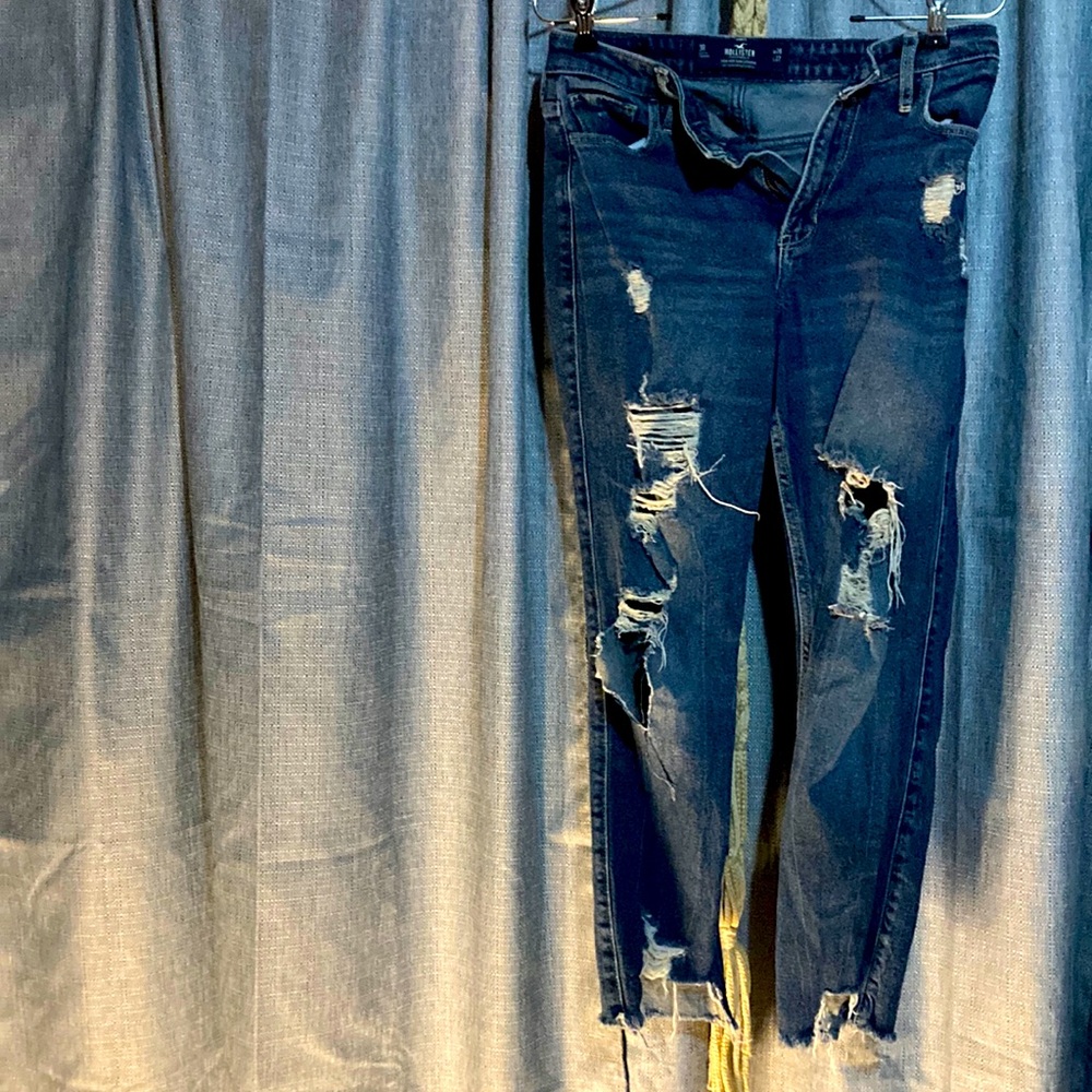 Hand distressed hollister jeans